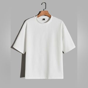 Men’s White Extended Drop Shoulder Tees